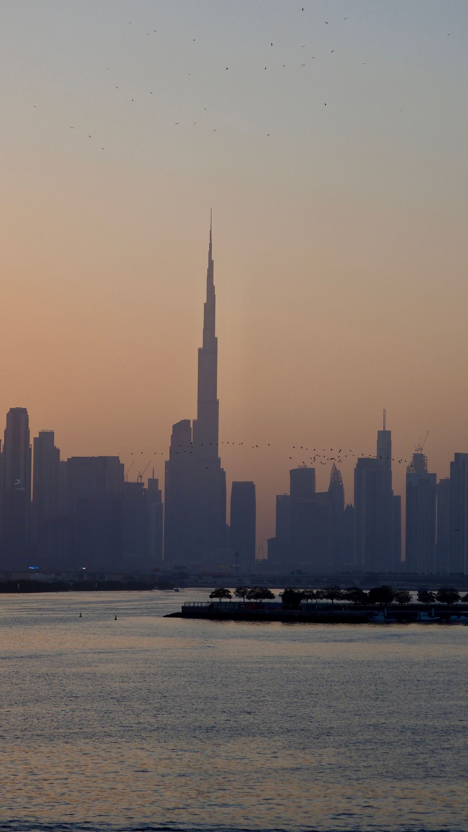 Dubai skyline at sunset