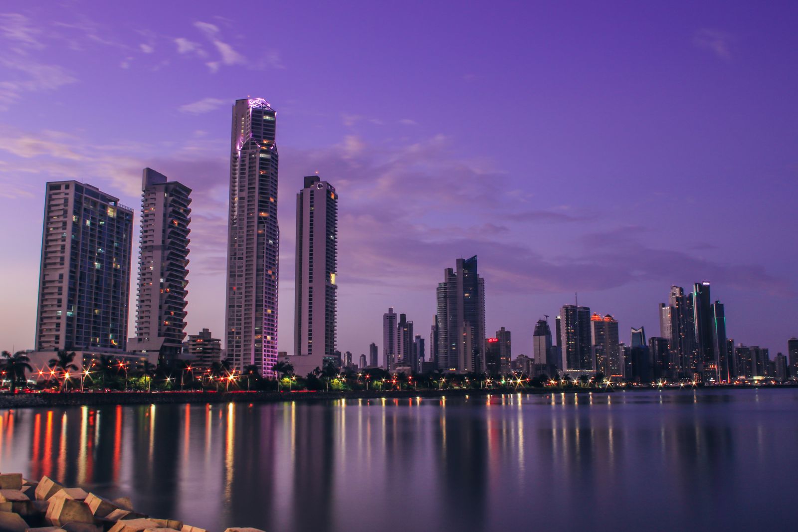 Panama City skyline at dusk